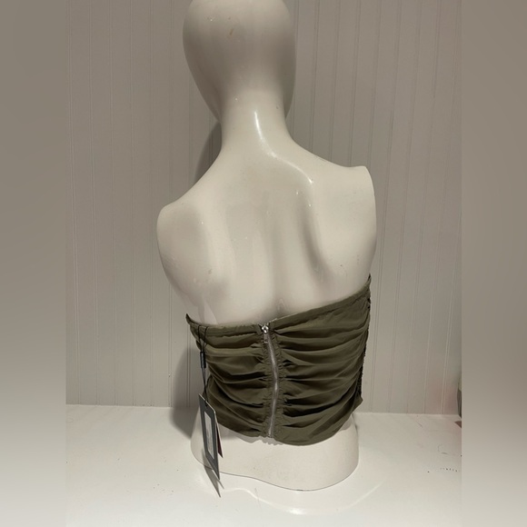 KHAKI WOVEN ELASTIC CORSET - Picture 3 of 7